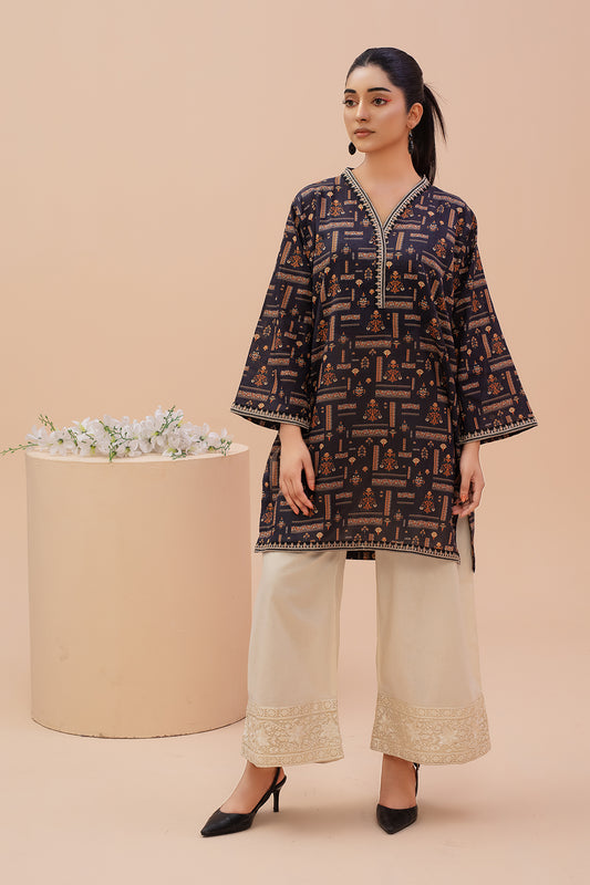Zooj Printed Unstitched Embroidered Lawn (Shirt/Kurti) - ZJ043