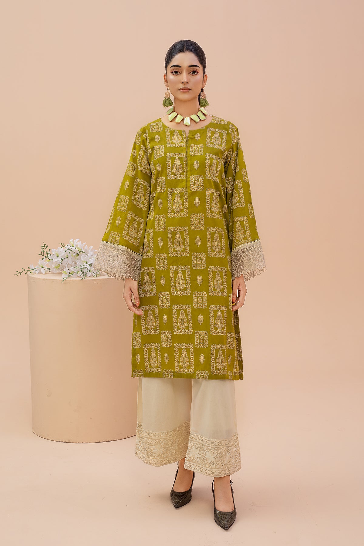 Zooj Printed Unstitched Embroidered Lawn (Shirt/Kurti) - ZJ045