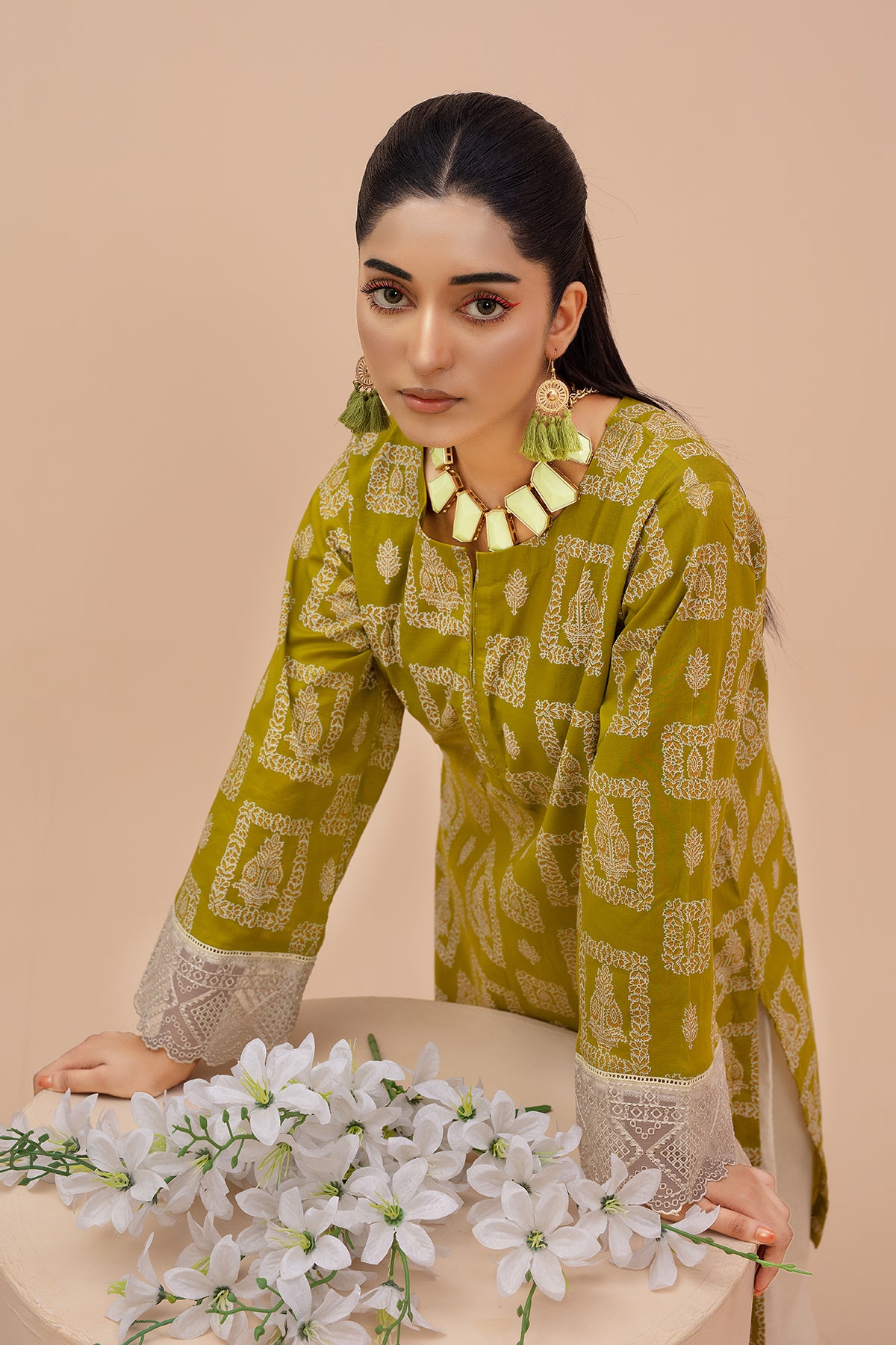 Zooj Printed Unstitched Embroidered Lawn (Shirt/Kurti) - ZJ045