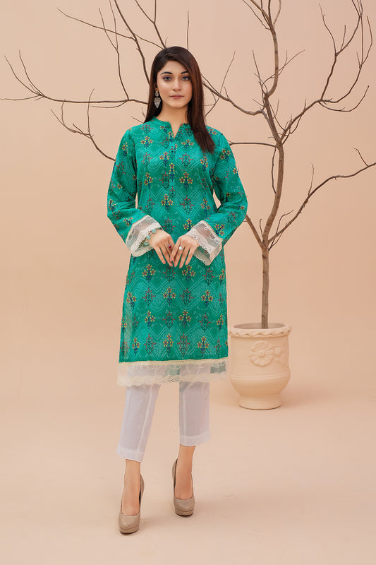 Zooj Printed Unstitched Embroidered Lawn (Shirt/Kurti) - ZJ046