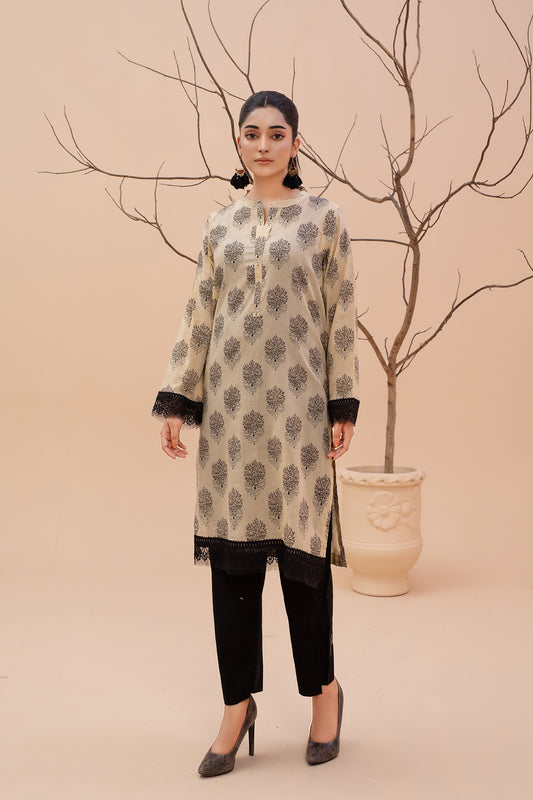 Zooj Printed Unstitched Embroidered Lawn (Shirt/Kurti) - ZJ049