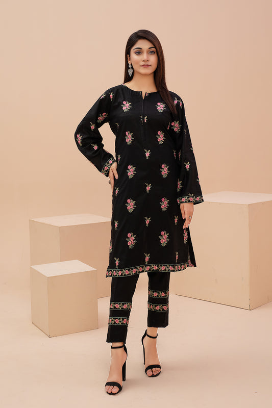 Zooj - Black Embroidered Lawn 2pc - ZJ054